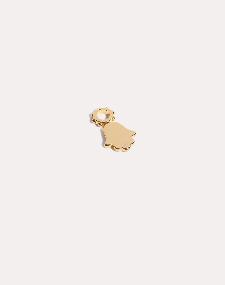 Textured Reversible Hamsa Charm in Gold